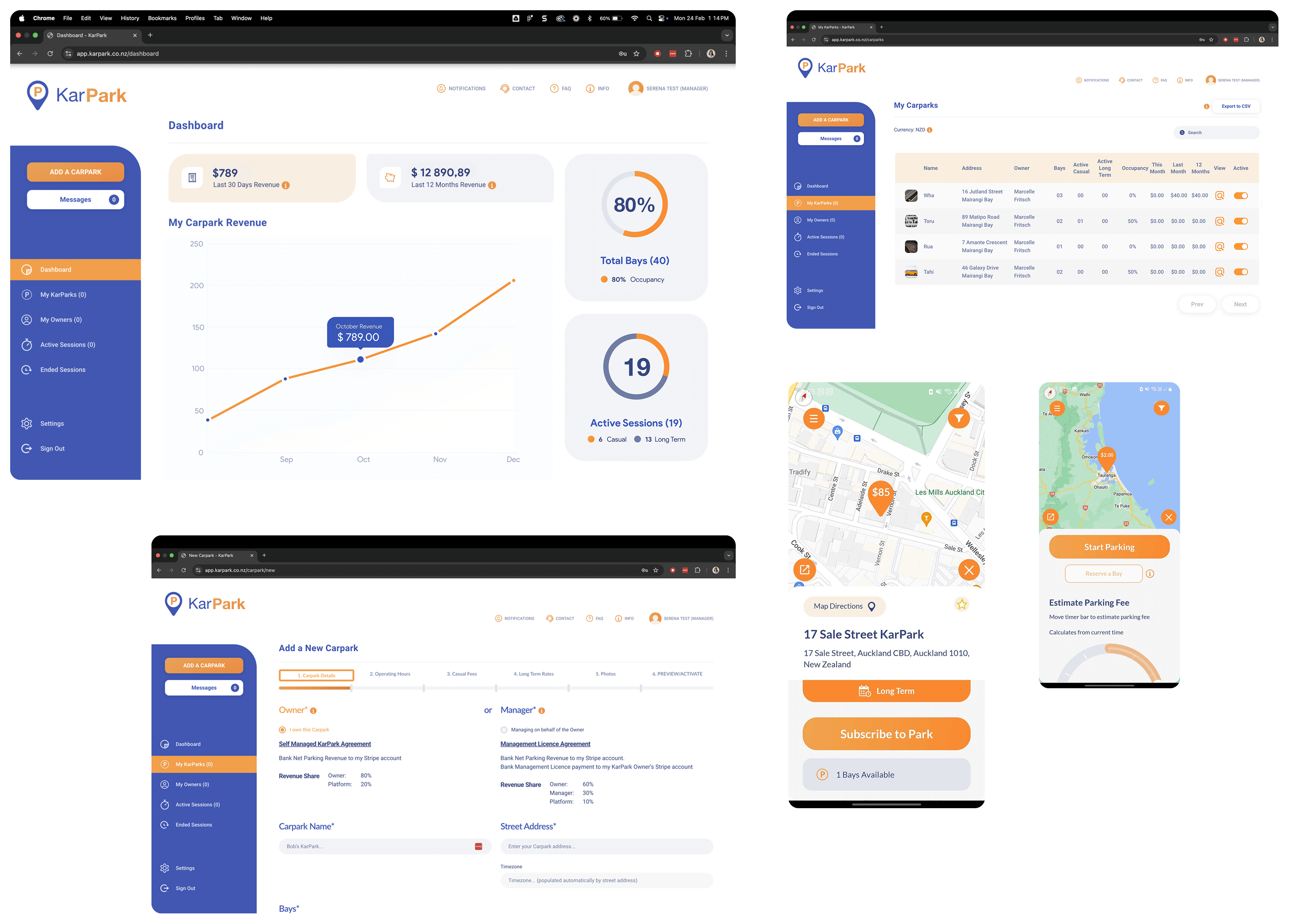 KarPark app screens